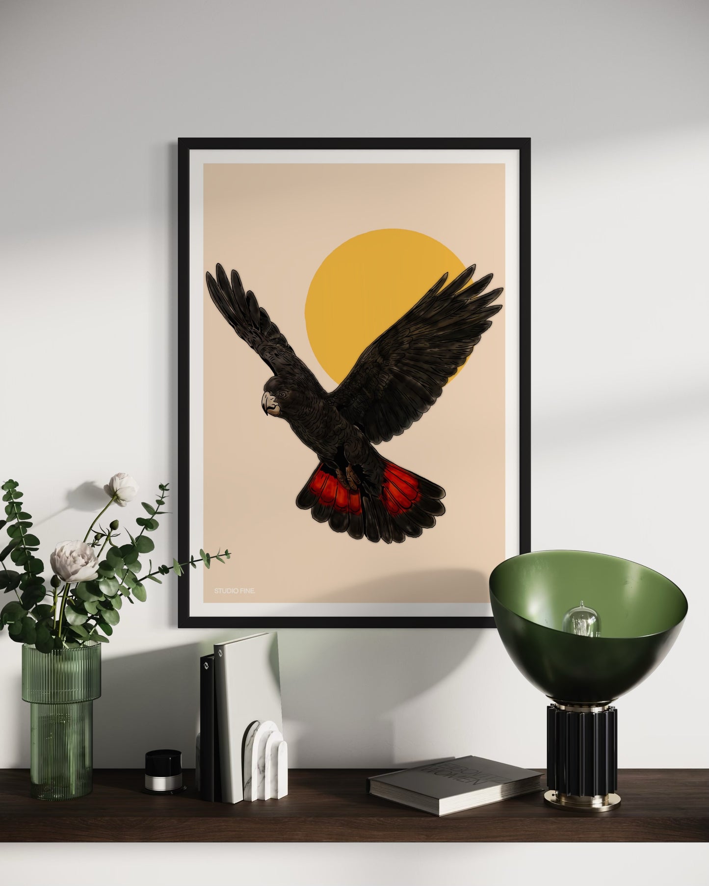 Red Tail Black Cockatoo Print