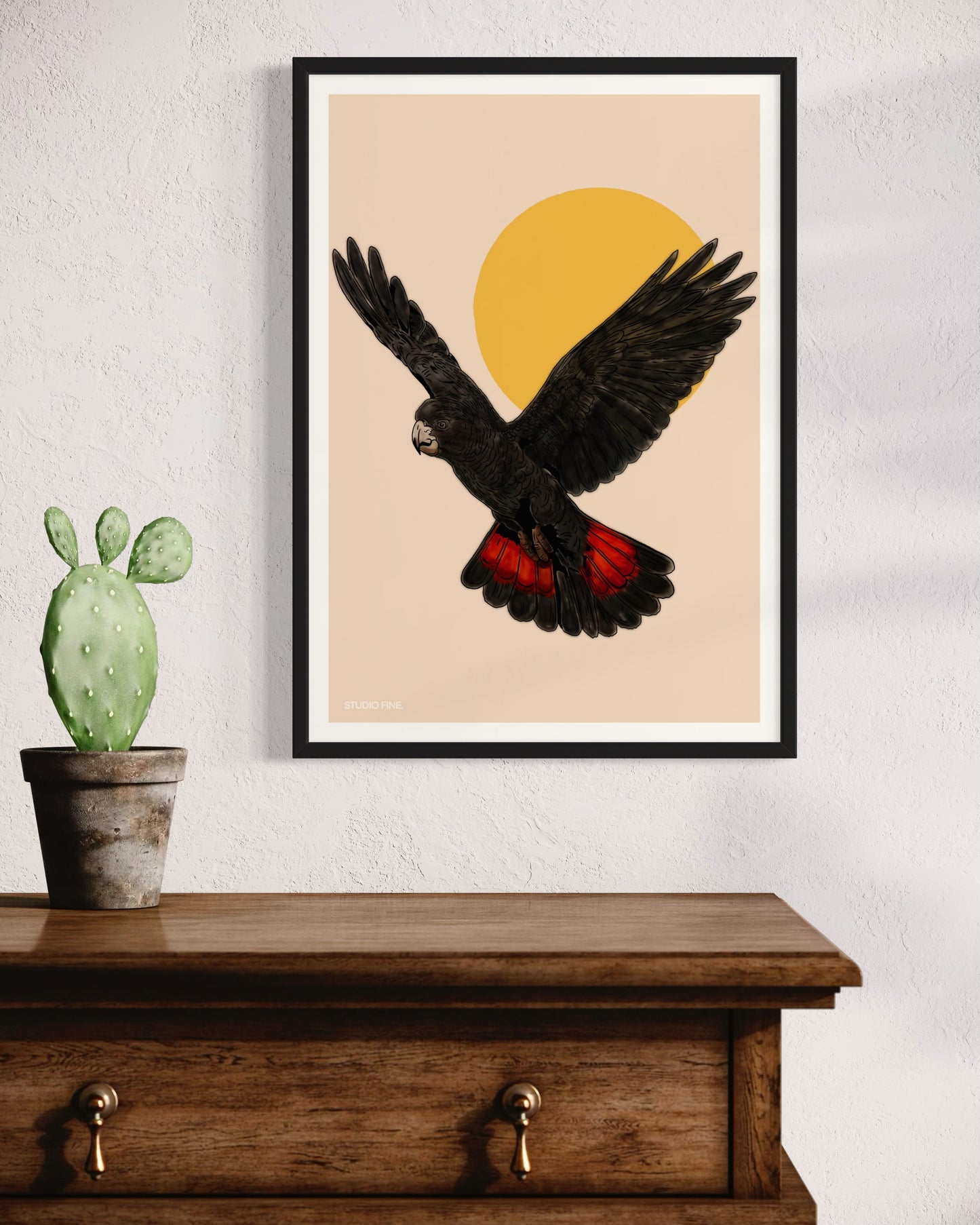 Red Tail Black Cockatoo Print